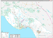Santa Cruz-Watsonville Wall Map Premium Style